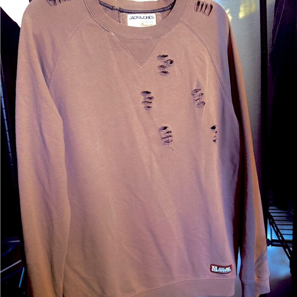 Jack & Jones Brown Distressed Men's Sweater